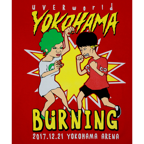 TEKI Tシャツ YOKOHAMA BURNING ver. (紅/男性)